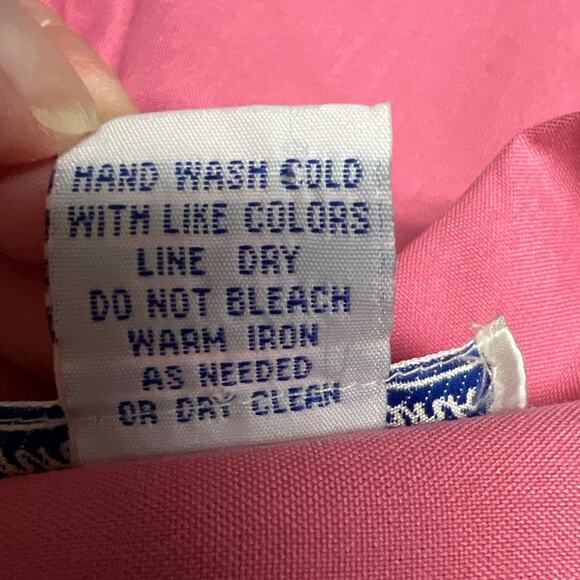 Vintage Anna & Frank Pink Silk Blouse Small Short Sleeve Pocket Button Front Top - Picture 4 of 4